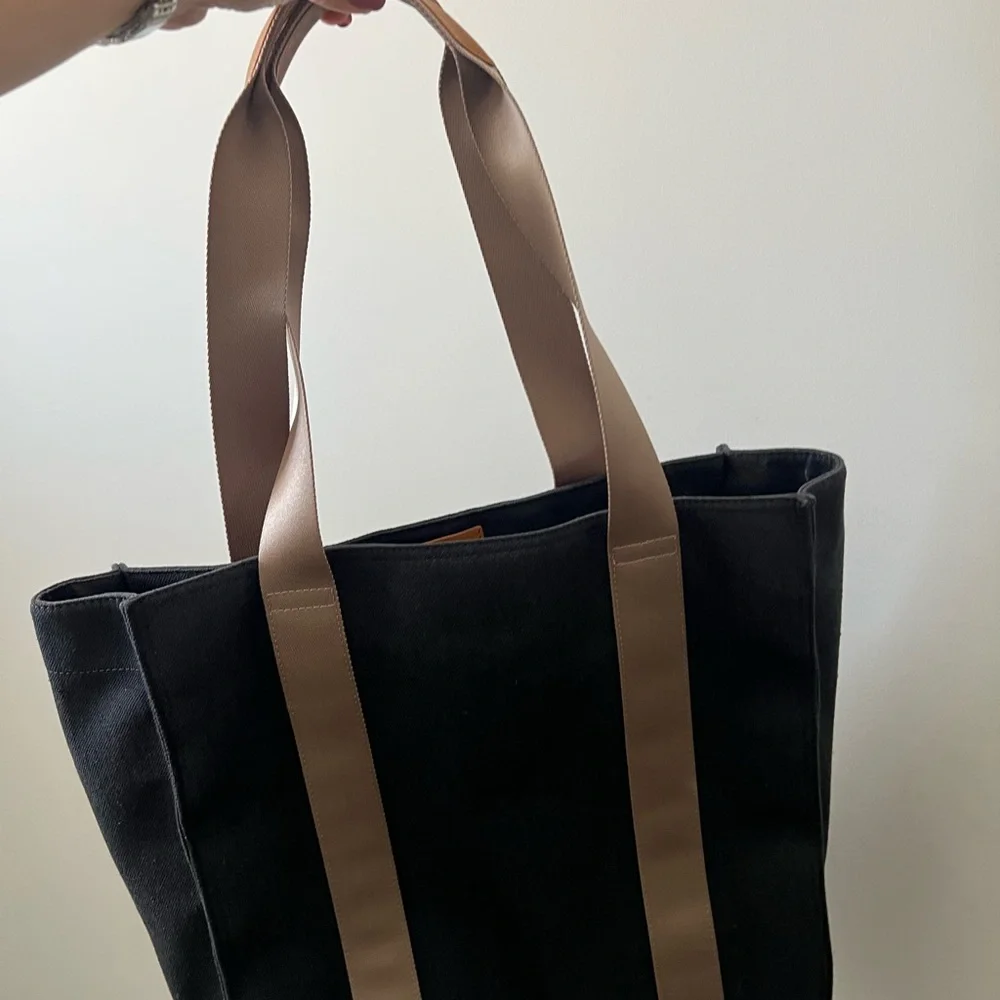 Ted Baker Navy Tote with Tan Straps